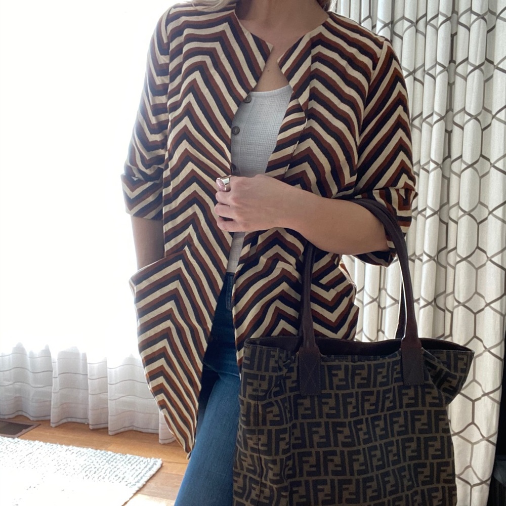 Anthro - Eva Franco black, tan + brown jacket, New